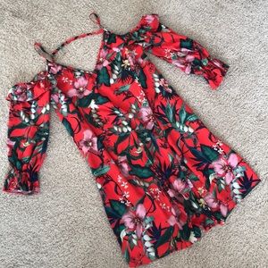 Miss Selfridge Floral Cold Shoulder Dress